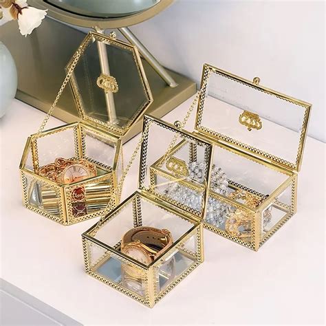 metal glass jewelry box|glass jewelry box australia.